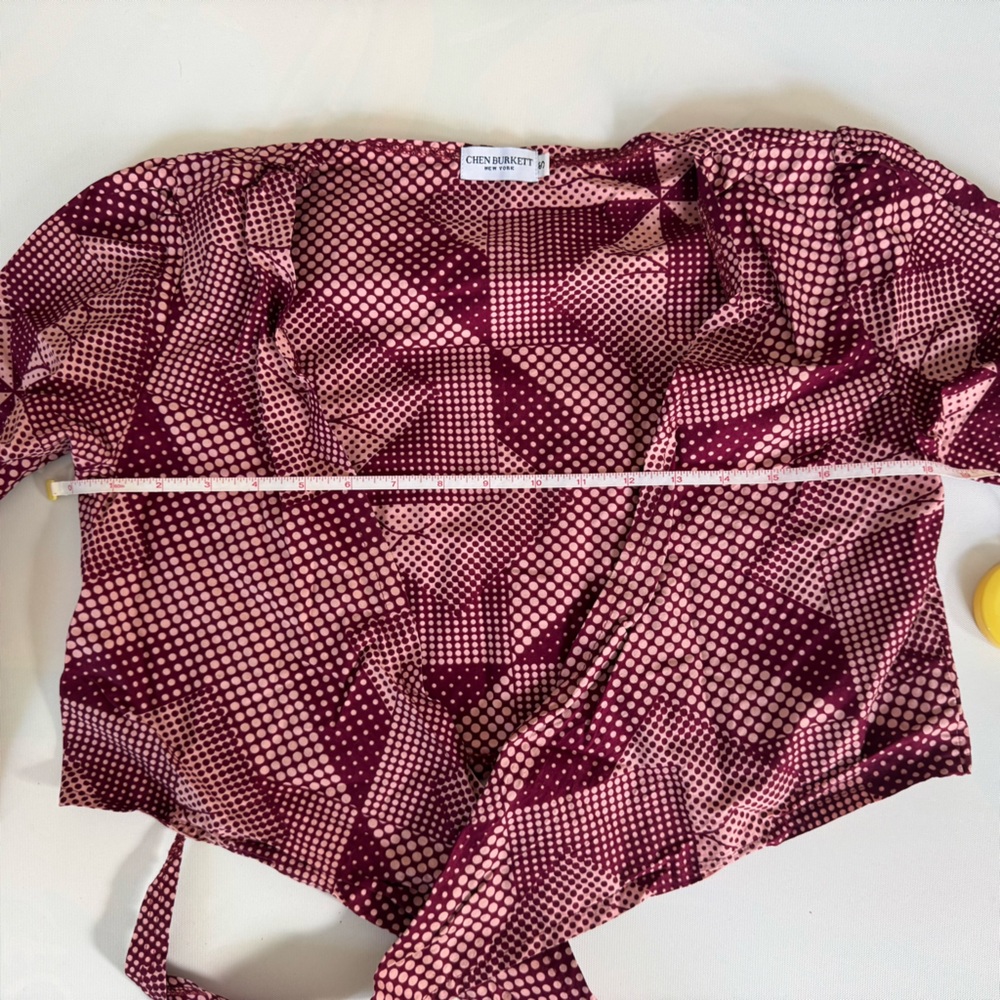 Geometric Patterned Tie-Front Top - image 8